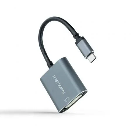 Nanocable Conversor USB-C a DVI Aluminio Gris 15 cm Nanocable Conversor USB-C a DVI Aluminio Gris 15 cm
